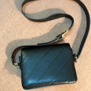 MANGO Black Quilted Cross-Body Bag